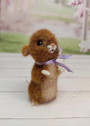 Мышка валяная. игрушка мышь. мышонок. мышки