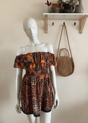 Платье с открытыми плечами zara 4