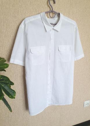 Стильная рубашка с короткими рукавами и накладными карманами un bias, хлопок, лен2 фото