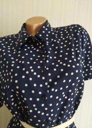 Красивая блузка /рубашка в горошек damart4 фото