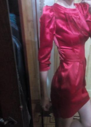 Красное коктельное праздничное платье3 фото