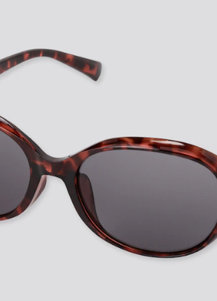 Овальные солнцезащитные очки, uniqlo, brown, с защитой uv400