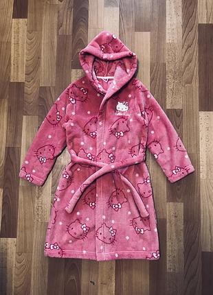 Очаровательный махровый халат с hello kitty