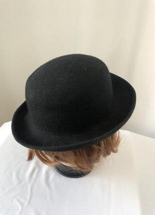 Шляпа черная фетр с загнутыми полями шерсть4 фото