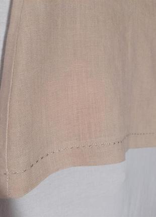 Льняная блуза рубашка без рукавов от marks&spencer 100% лен большой размер4 фото