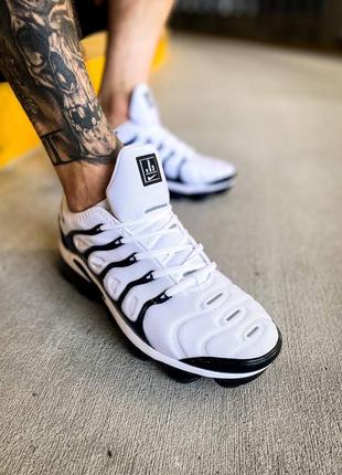 Мужские кроссовки nike air vapor max  plus white,кросовки найк аир вапор макс плюс белый капсула