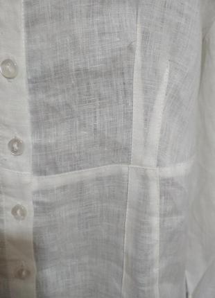 100% лён фирменная натуральная базовая белая льная рубашка льон3 фото