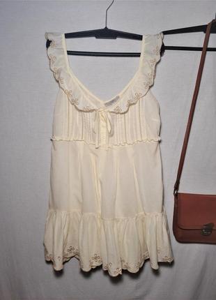 Нарядное платье туника блуза  с рюшами из хлопка2 фото