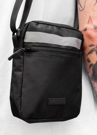 Сумка через плече сумка-месенджер south classic black reflective