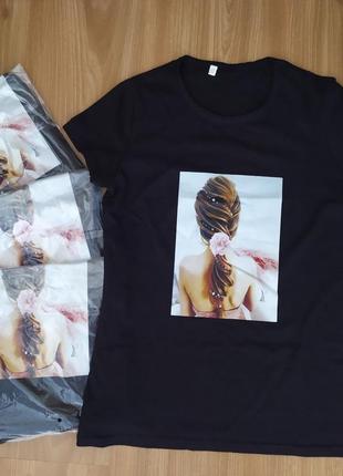 Черная базовая футболка с принтом турция