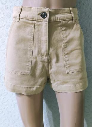 Женские джинсовые шорты с высокой талией1 фото