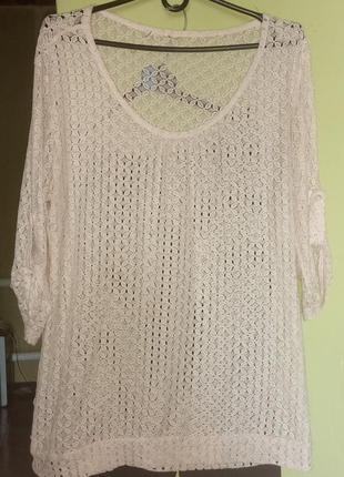Блуза сетка с перфорацией в цветок 50,52,54рр