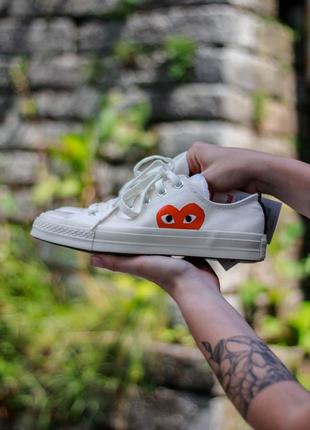 Кеды женские чак тейлор chuck taylor all-star 70s ox comme des garcons play white