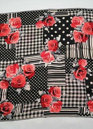 Платок armine, цветы, 86*86 см, в хорошем сост.