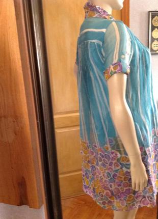 Шелковое двойное платье - рубашка бренда mango, р. 463 фото