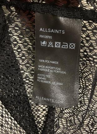 Кружевная футболка топ сетка бренда allsaints, размер s4 фото