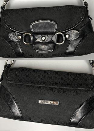 Сумка Coccinelle багет шкіряна канва вінтажна сумка-сідло брендовий з логотипом3 фото