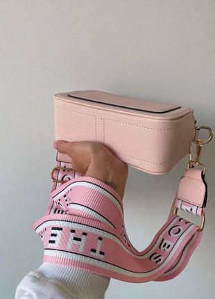 Сумка женская marc jacobs snapshot pink ll розовая (марк джекобс, рюкзак, клатч, кошелек, сумочка)3 фото