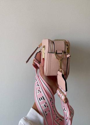 Сумка женская marc jacobs snapshot pink ll розовая (марк джекобс, рюкзак, клатч, кошелек, сумочка)5 фото