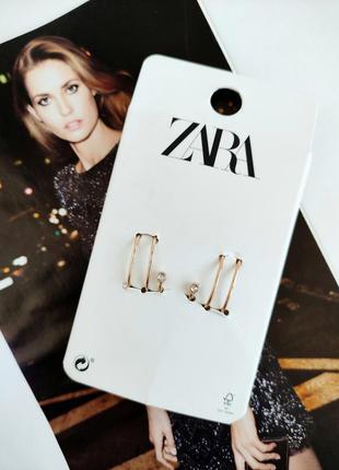 Нові золоті сережки-кафи zara. неймовірно стильний аксесуар, для тих у кого є дірочка на хрящі1 фото