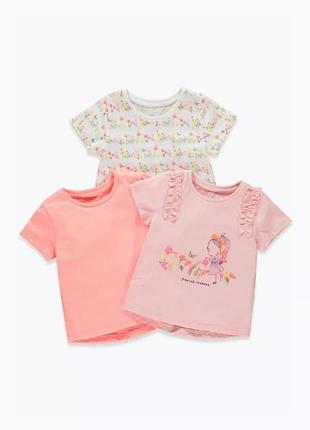 Набор ярких брендовых футболок для девочки 3 шт matalan великобритания