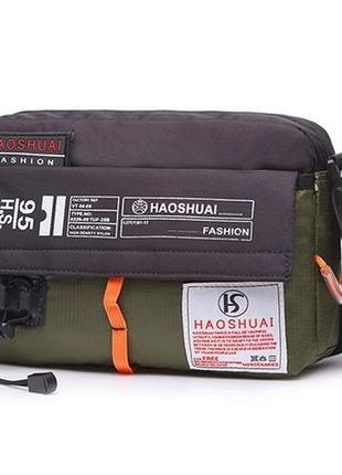 Мужская сумка мессенджер через плечо haoshuai сумка - почтальонка кросс боди1 фото