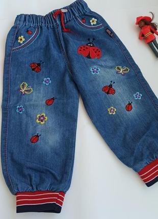 Турецькі джинси літні на манжетах на дівчинку 2-3 років, 98 см