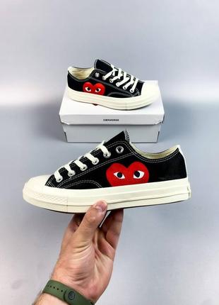 Кросівки кеді converse comme des garçons low black (premium ) кросівки