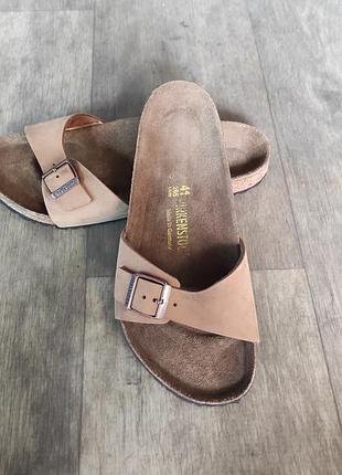 Шлепанцы мужские кожаные birkenstock.