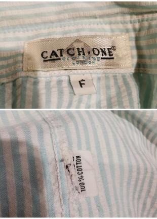 Рубашка в полоску коттон хлопок с вышивкой винтажная catch one6 фото