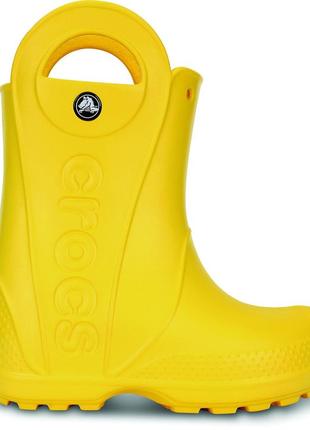 Резиновые сапоги crocs детские kids jibbitz handle it rain boot желтые2 фото