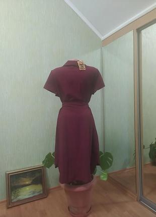 Платье рубашка бардовое2 фото
