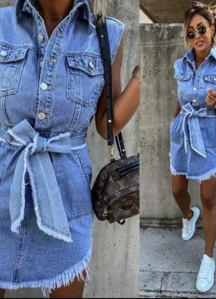 Джинсовый сарафан,платье,мега стильный, размер м/л.