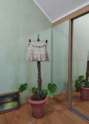 Бежевая мини юбка