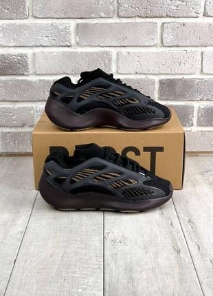 Стильные мужские кроссовки кеды демисезонные adidas yeezy 750 чёрные адидас