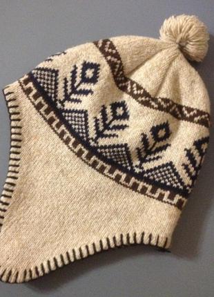 Шапка деми 2-ная подросток,акрил+флис