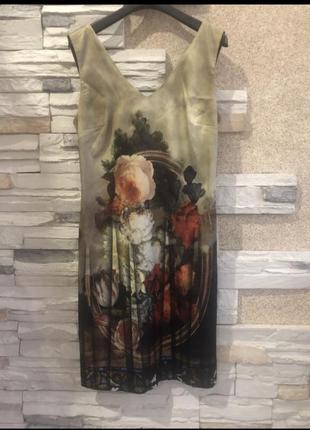 S/m міні сукня квіткове атлас туреччина🌺