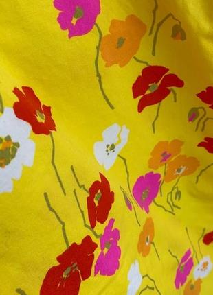 Яркая желтая юбка в цветы, р-р s-m2 фото