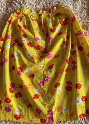 Яркая желтая юбка в цветы, р-р s-m5 фото
