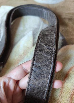 Качественный коричневый кожаный ремень от дорогой мужской сумки пояс ручка на плечо6 фото