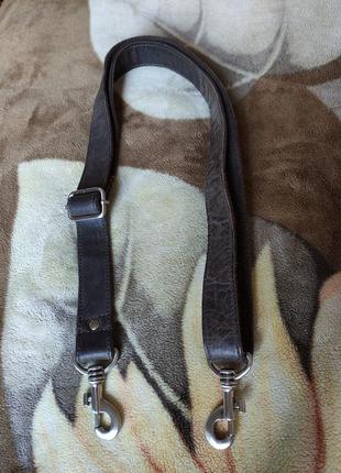 Коричневий шкіряний ремінь від дорогою чоловічої сумки пояс ручка на плече плечевий сумочний