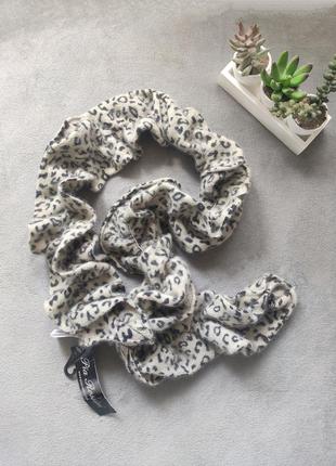 Новый шарф хомут шерстяной с биркой pia rossini ангора лана принт леопард шерсть1 фото