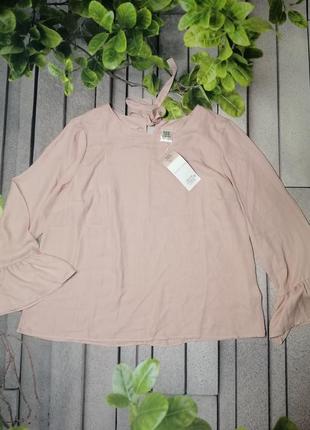 Роскошная розовая блуза свободный крой большой размер