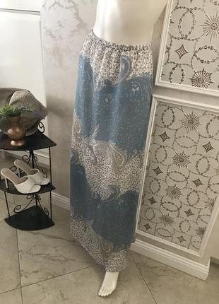 Натуральная длинная юбка в пол в красивый принт4 фото
