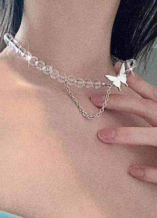 Намисто чокер з метеликом