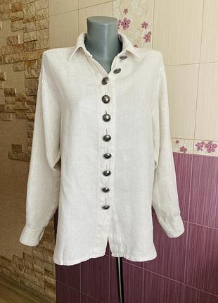 Австрійська дизайнерська лляна сорочка з масивними гудзиками
