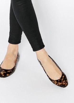 Лакові балетки в принт, туфлі, човники ,39 р/25,5 см, asos