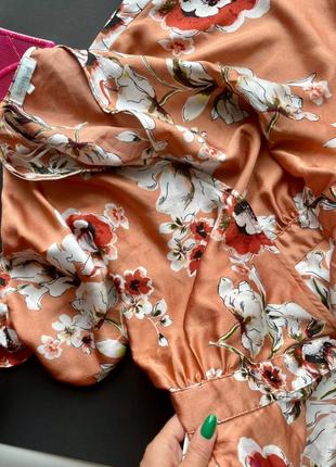 👗обворожительное длинное персиковое платье в цветах/свободное бежевое платье с цветами👗10 фото