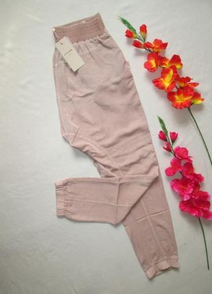 Бесподобные летние брюки джоггеры пыльная роза высокая посадка cream.6 фото
