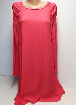 Коралловое платье а-силуэта с открытой спинкой zara2 фото